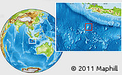 Gray Location Map of Christmas Island, physical outside, hill shading