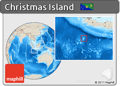 Gray Location Map of Christmas Island, shaded relief outside