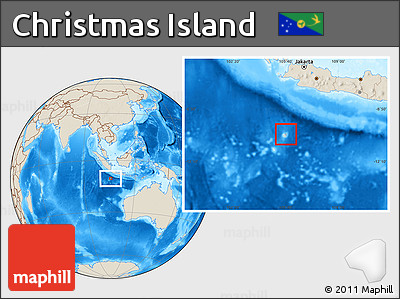 Gray Location Map of Christmas Island, shaded relief outside