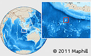 Gray Location Map of Christmas Island, shaded relief outside, hill shading