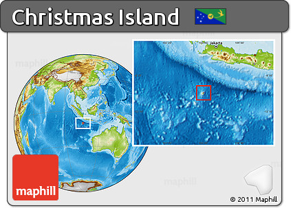 Physical Location Map of Christmas Island