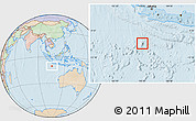 Political Location Map of Christmas Island, lighten, land only