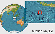 Political Location Map of Christmas Island, satellite outside