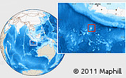 Shaded Relief Location Map of Christmas Island, highlighted continent