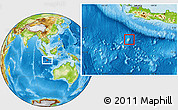 Shaded Relief Location Map of Christmas Island, physical outside