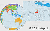 Shaded Relief Location Map of Christmas Island, political outside