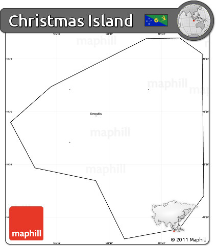 Blank Simple Map of Christmas Island, cropped outside