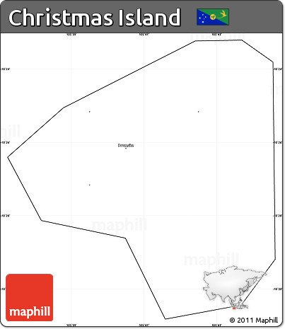 Blank Simple Map of Christmas Island, cropped outside