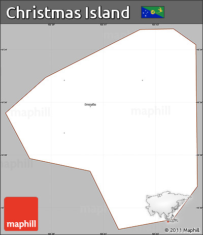 Gray Simple Map of Christmas Island, cropped outside