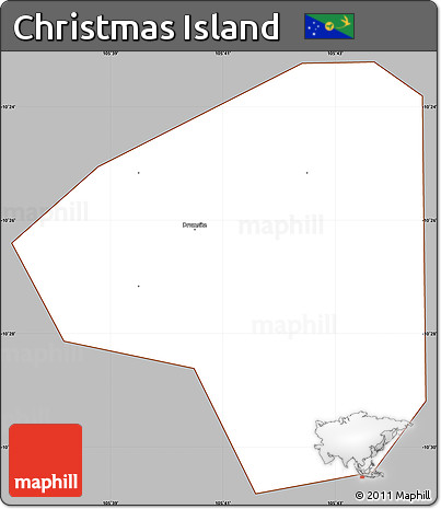 Gray Simple Map of Christmas Island, cropped outside