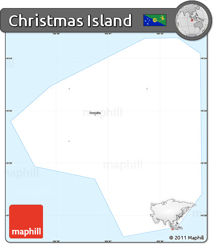 Gray Simple Map of Christmas Island