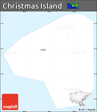 Gray Simple Map of Christmas Island
