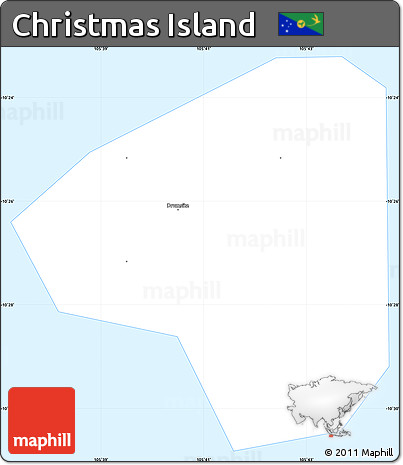 Gray Simple Map of Christmas Island
