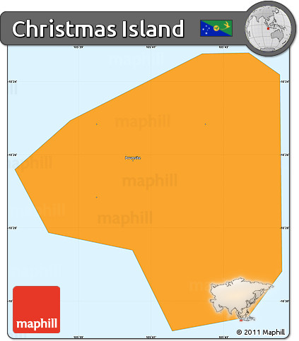 Political Shades Simple Map of Christmas Island, single color outside