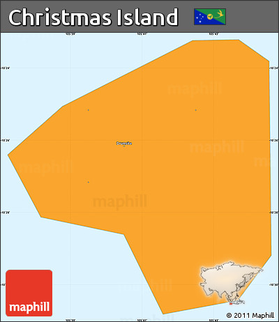 Political Shades Simple Map of Christmas Island, single color outside