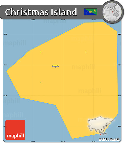 Savanna Style Simple Map of Christmas Island