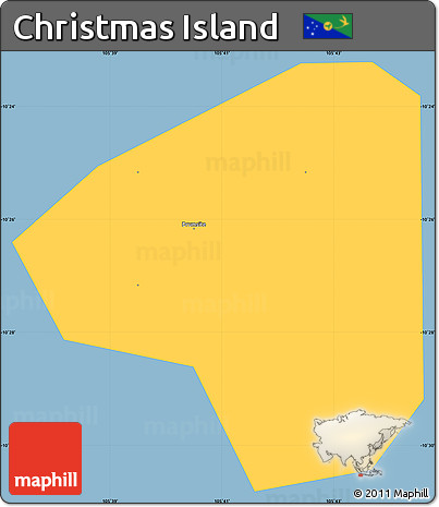 Savanna Style Simple Map of Christmas Island