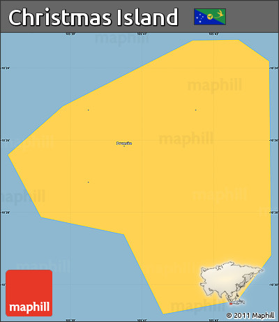Savanna Style Simple Map of Christmas Island