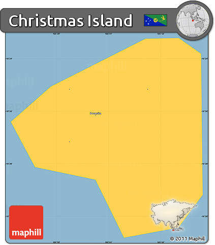 Savanna Style Simple Map of Christmas Island, single color outside