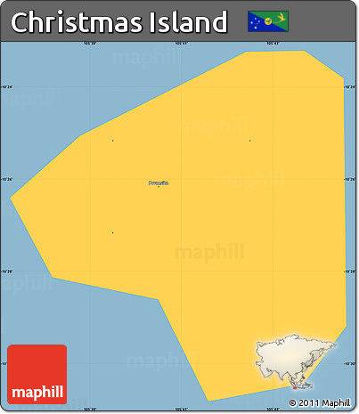 Savanna Style Simple Map of Christmas Island, single color outside