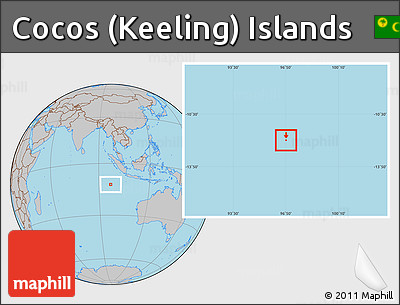 Gray Location Map of Cocos (Keeling) Islands