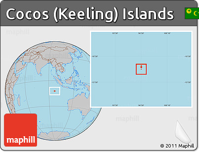 Gray Location Map of Cocos (Keeling) Islands