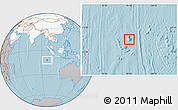 Gray Location Map of Cocos (Keeling) Islands, highlighted continent, hill shading