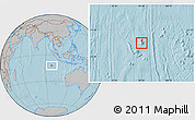 Gray Location Map of Cocos (Keeling) Islands, hill shading