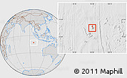 Gray Location Map of Cocos (Keeling) Islands, lighten, desaturated, hill shading