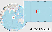 Gray Location Map of Cocos (Keeling) Islands, lighten, desaturated, land only