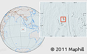 Gray Location Map of Cocos (Keeling) Islands, lighten, hill shading