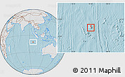 Gray Location Map of Cocos (Keeling) Islands, lighten, land only, hill shading