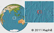 Gray Location Map of Cocos (Keeling) Islands, satellite outside, hill shading