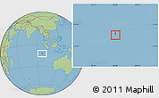 Gray Location Map of Cocos (Keeling) Islands, savanna style outside, hill shading inside