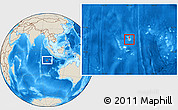 Gray Location Map of Cocos (Keeling) Islands, shaded relief outside, hill shading