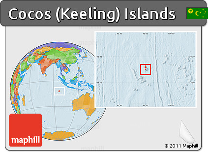 Political Location Map of Cocos (Keeling) Islands