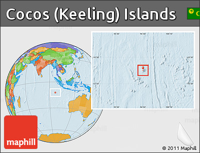 Political Location Map of Cocos (Keeling) Islands