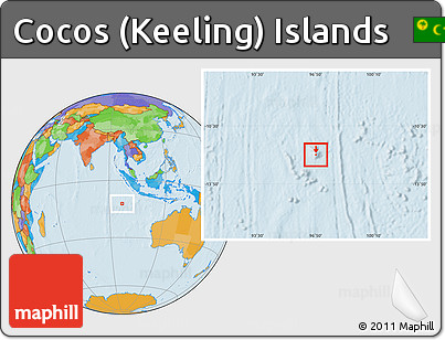 Political Location Map of Cocos (Keeling) Islands