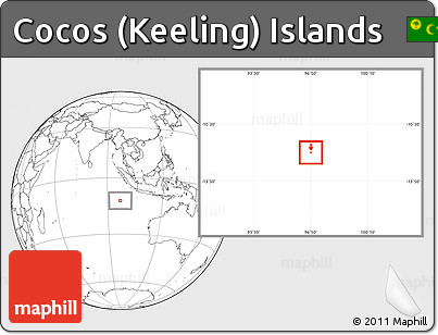 Satellite Location Map of Cocos (Keeling) Islands, blank outside