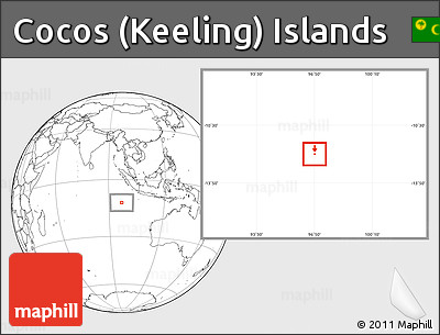 Satellite Location Map of Cocos (Keeling) Islands, blank outside