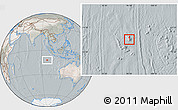 Satellite Location Map of Cocos (Keeling) Islands, lighten, semi-desaturated