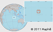 Shaded Relief Location Map of Cocos (Keeling) Islands, gray outside