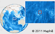 Shaded Relief Location Map of Cocos (Keeling) Islands, highlighted continent