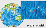 Shaded Relief Location Map of Cocos (Keeling) Islands, physical outside