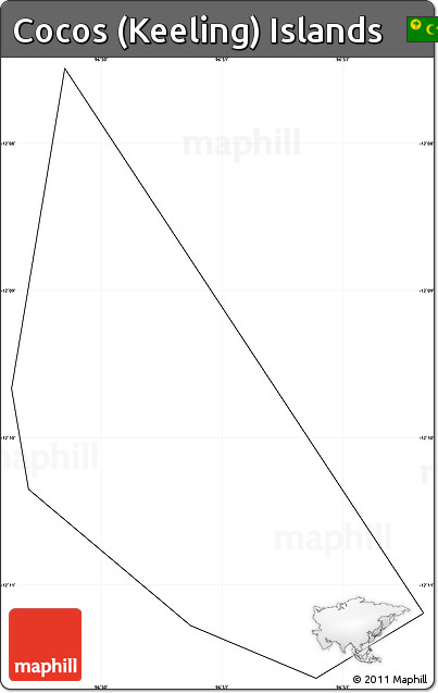Blank Simple Map of Cocos (Keeling) Islands, cropped outside, no labels