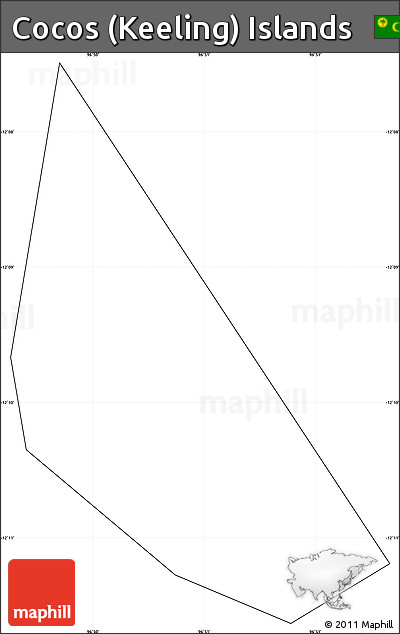 Blank Simple Map of Cocos (Keeling) Islands, no labels