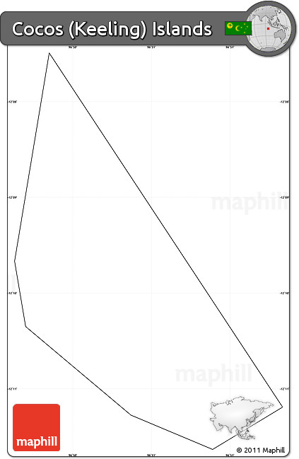 Blank Simple Map of Cocos (Keeling) Islands, no labels
