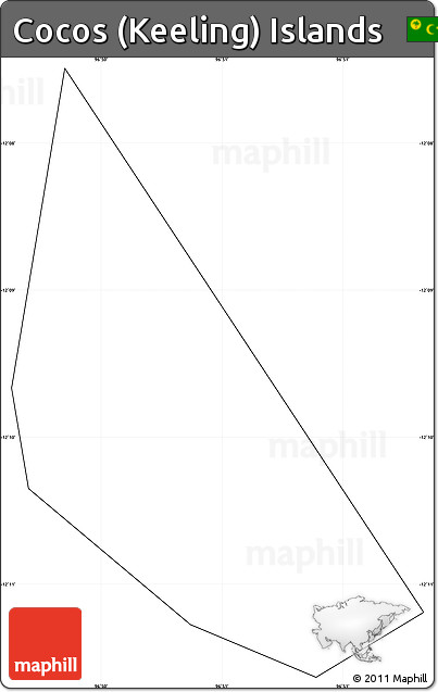 Blank Simple Map of Cocos (Keeling) Islands, no labels