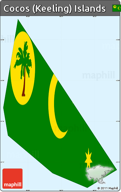 Flag Simple Map of Cocos (Keeling) Islands, single color outside