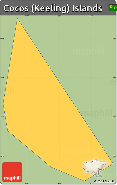 Savanna Style Simple Map of Cocos (Keeling) Islands, cropped outside